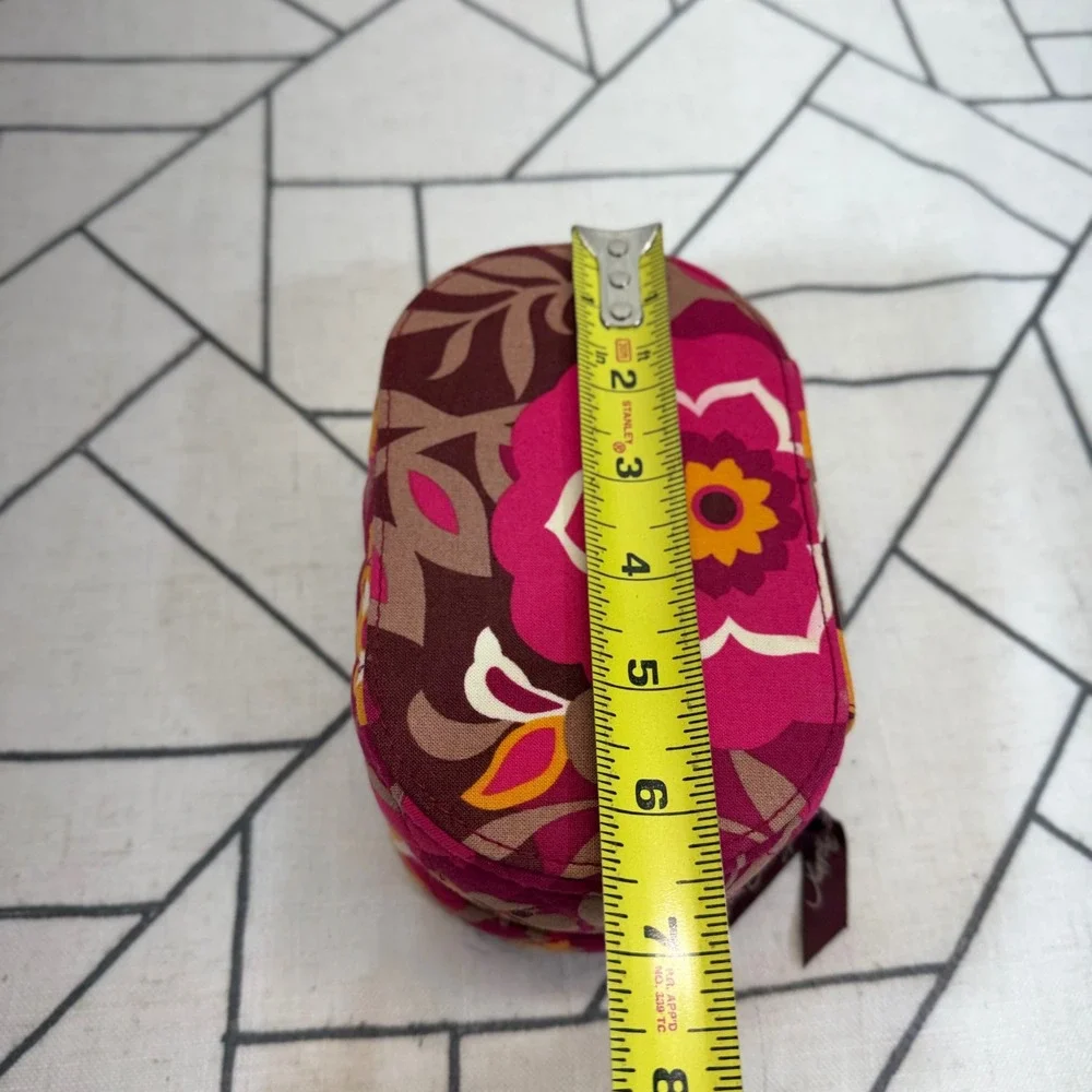 Vera Bradley Jewelry Organizer Small Plum Petals Floral Quilted Travel Case